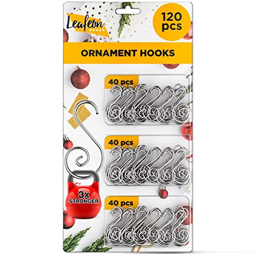 120 pcs Christmas S-Shaped Ornament Hooks – Perfect Ornament Hooks for Christmas Tree Decoration – Pack of Ornament Hangers (Silver)