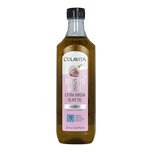 Colavita Roasted Garlic Extra Virgin Olive Oil, Low FODMAP, 32 Fl Oz (Pack of 1)