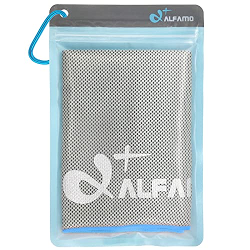 Cooling Towel for Neck and Face (Gray/Blue, S) Cooling Rag Cool Towels for Sports Chilly Pad Wet Towel Cold Towel Cooling Neck Towel Cooling Cloth Stay Cool Towel Neck Towels to Keep You Cool Down